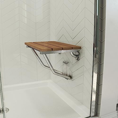 Natural Teak Wood Folding Shower Seat T9573