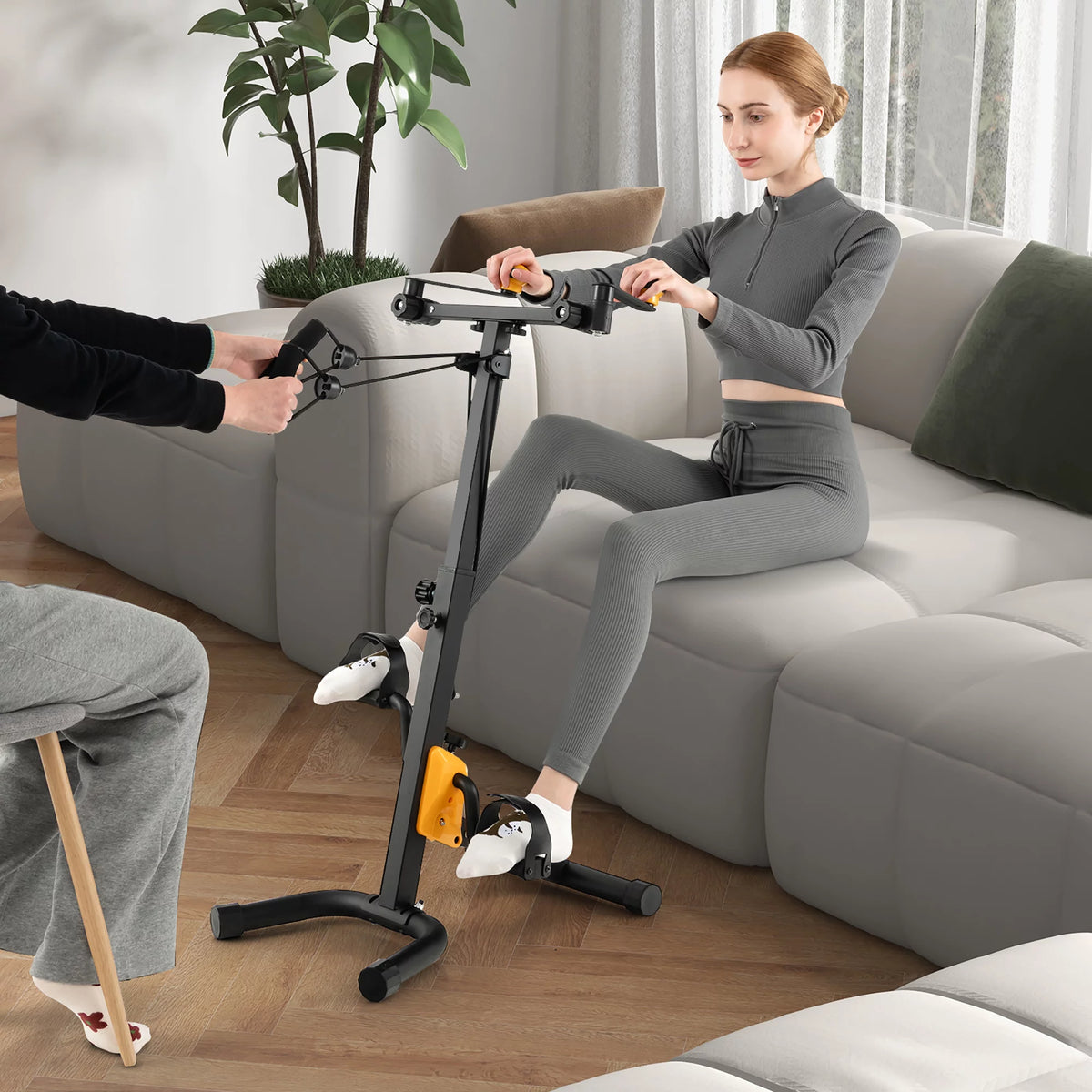 Folding Pedal Exercise Bike with Adjustable Resistance U859119