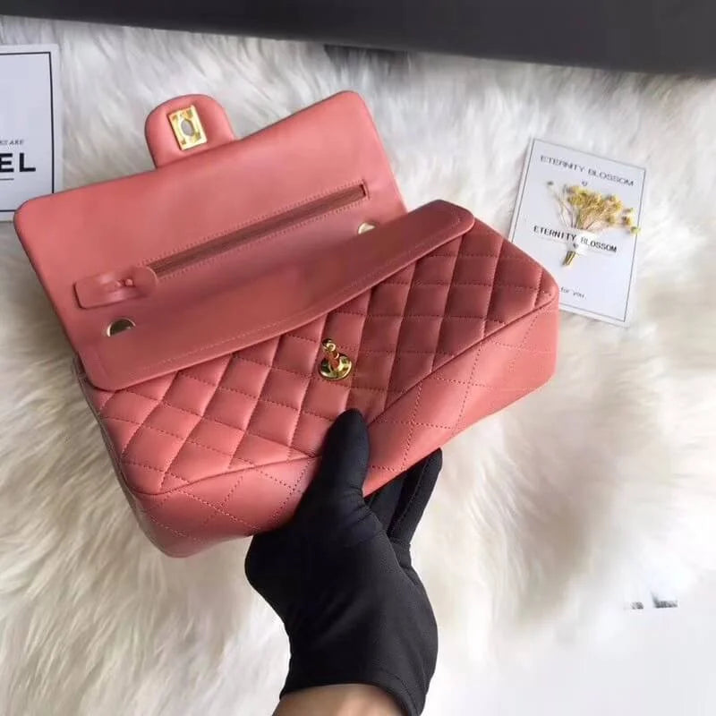 Lambskin Leather Flap Bag E569