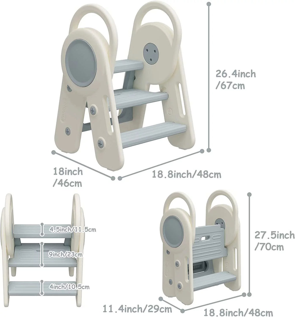 Foldable Toddler Step Stool Blue Z463