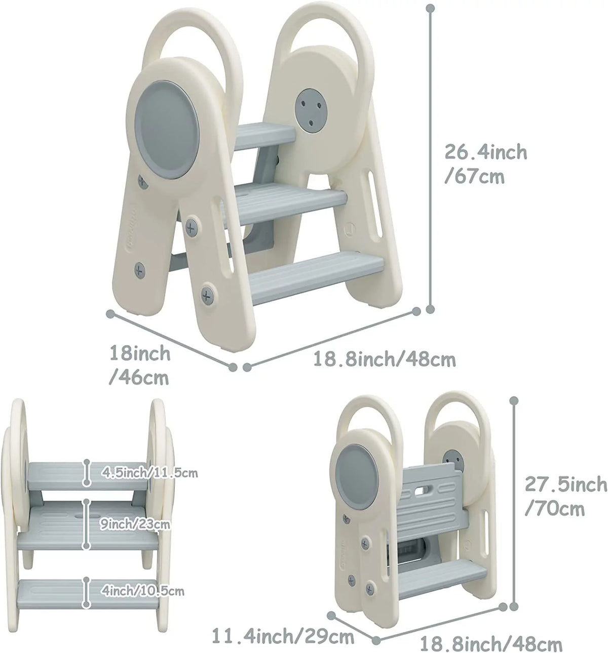 Foldable Toddler Step Stool Blue Z463