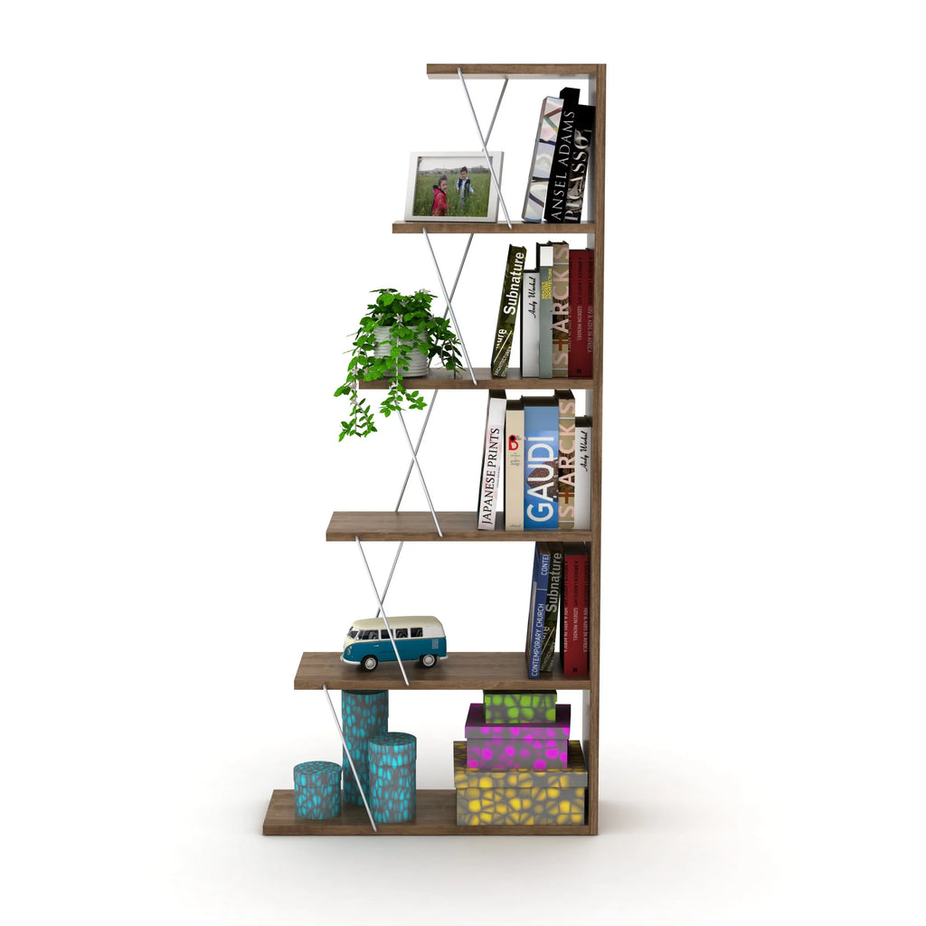 5 Tier Narrow Bookshelf L507