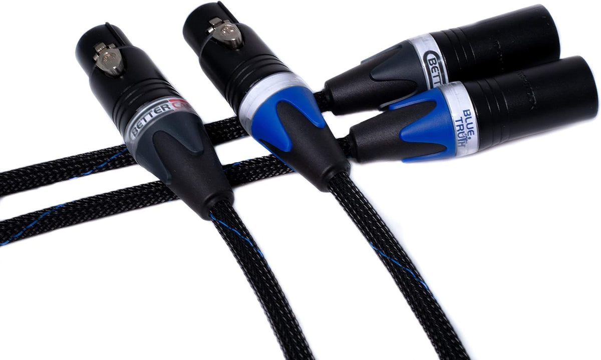 Balanced XLR Cables Stereo Pair Silver/Copper Hybrid Teflon 1.5 Feet V1780