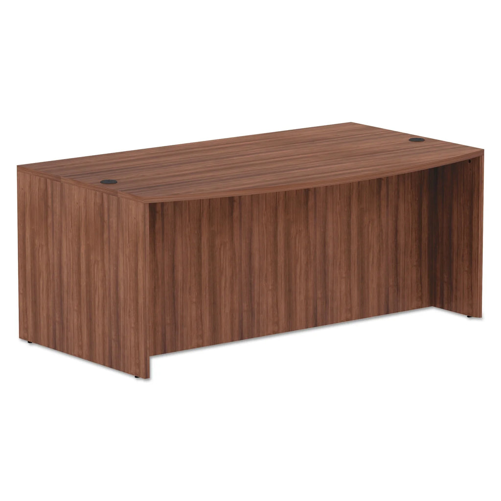 Modern Walnut Bow Front Desk Shell H1169