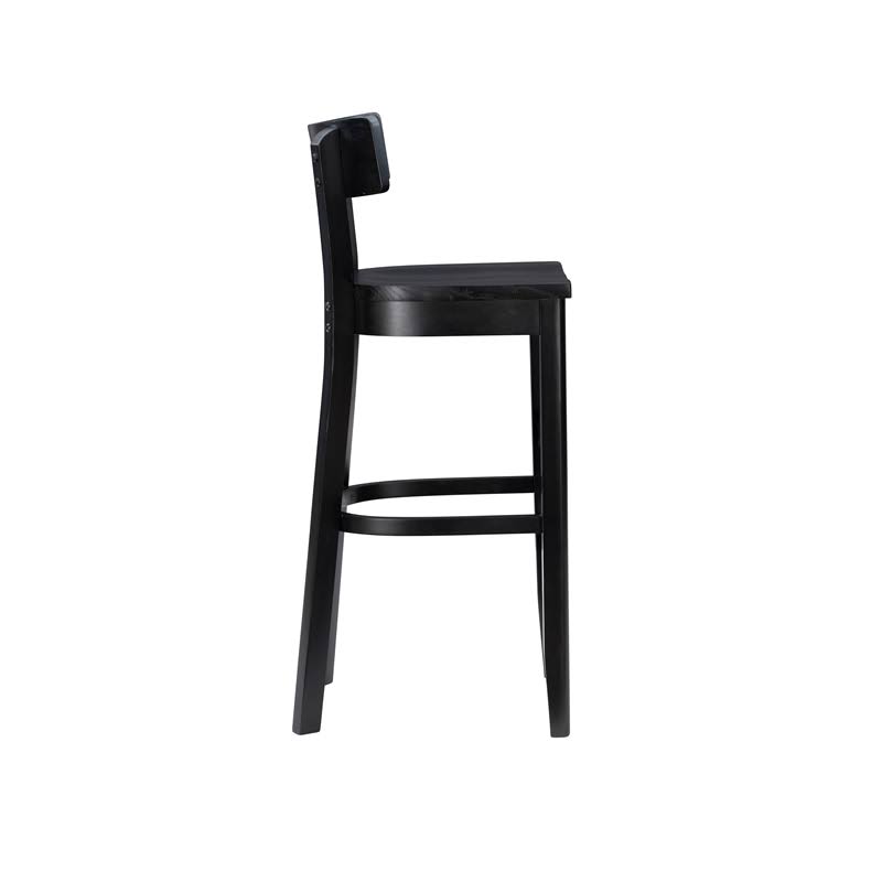 Solid Wood Set of Two Barstools in Black G27599
