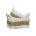 White Woven Seagrass Baskets, Set of 3 X446