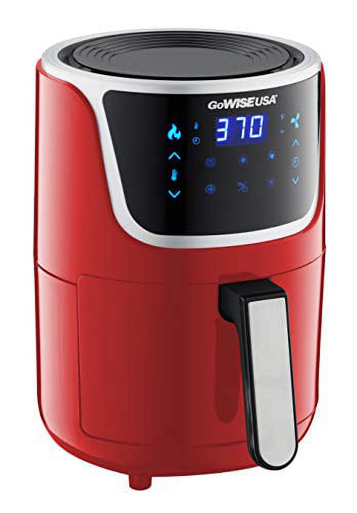 Red/Silver Electric Mini Air Fryer with Digital Touchscreen P672974