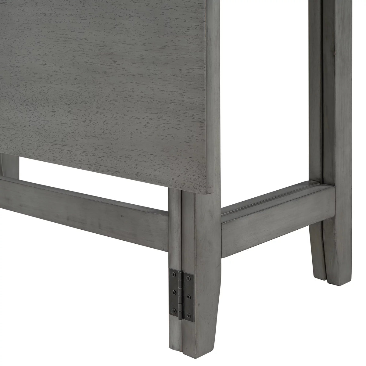 Gray Extendable Wood Dining Table with Drop Leaf I625