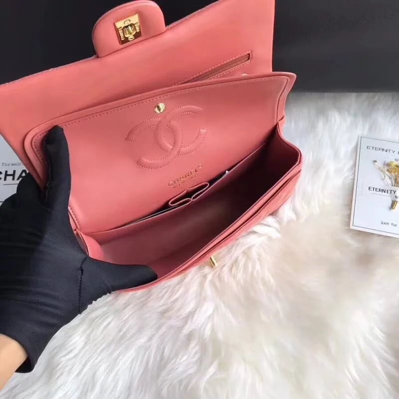 Lambskin Leather Flap Bag E569