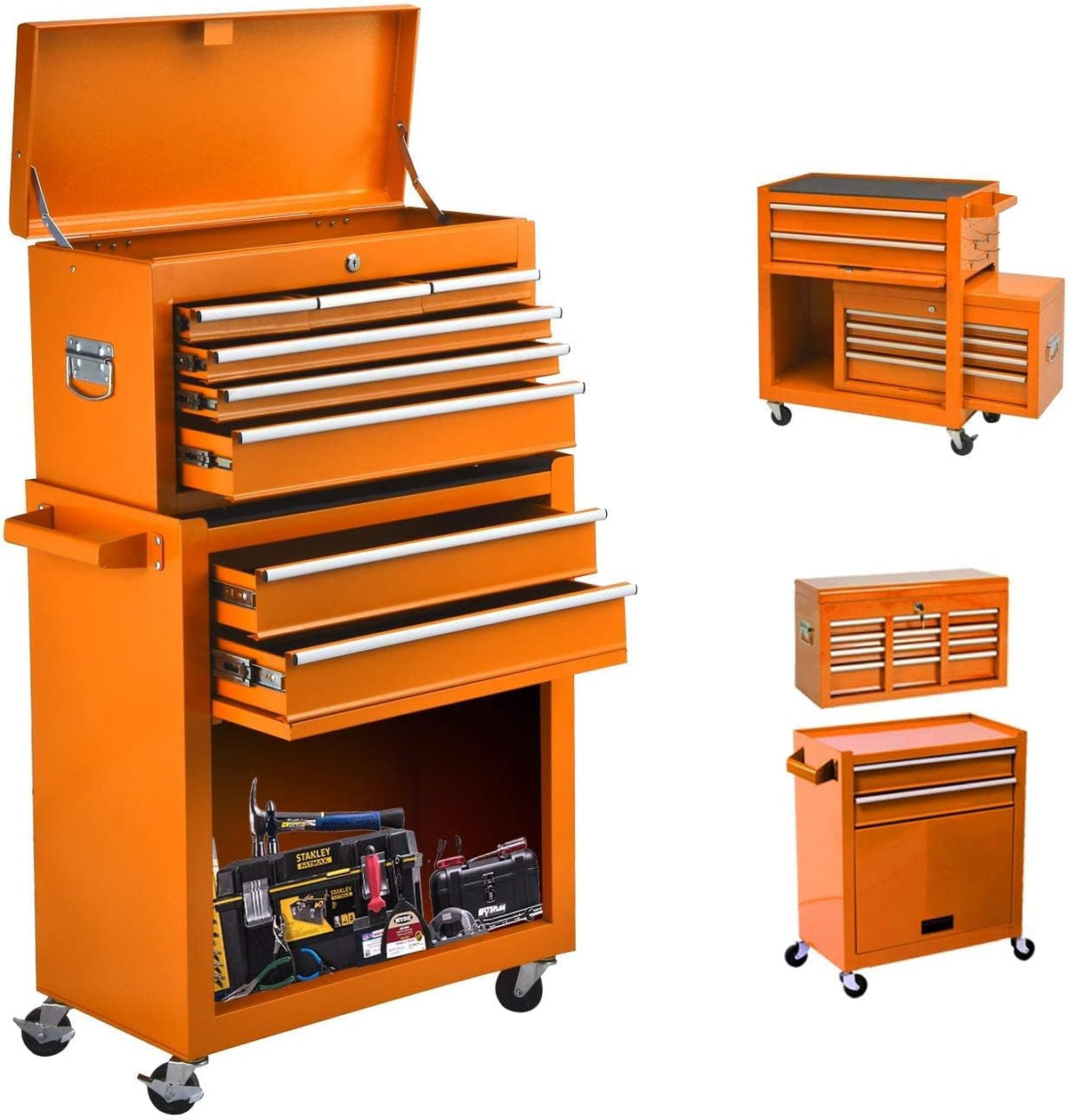 8-Drawer Rolling Tool Chest with Wheels and Drawers Z995