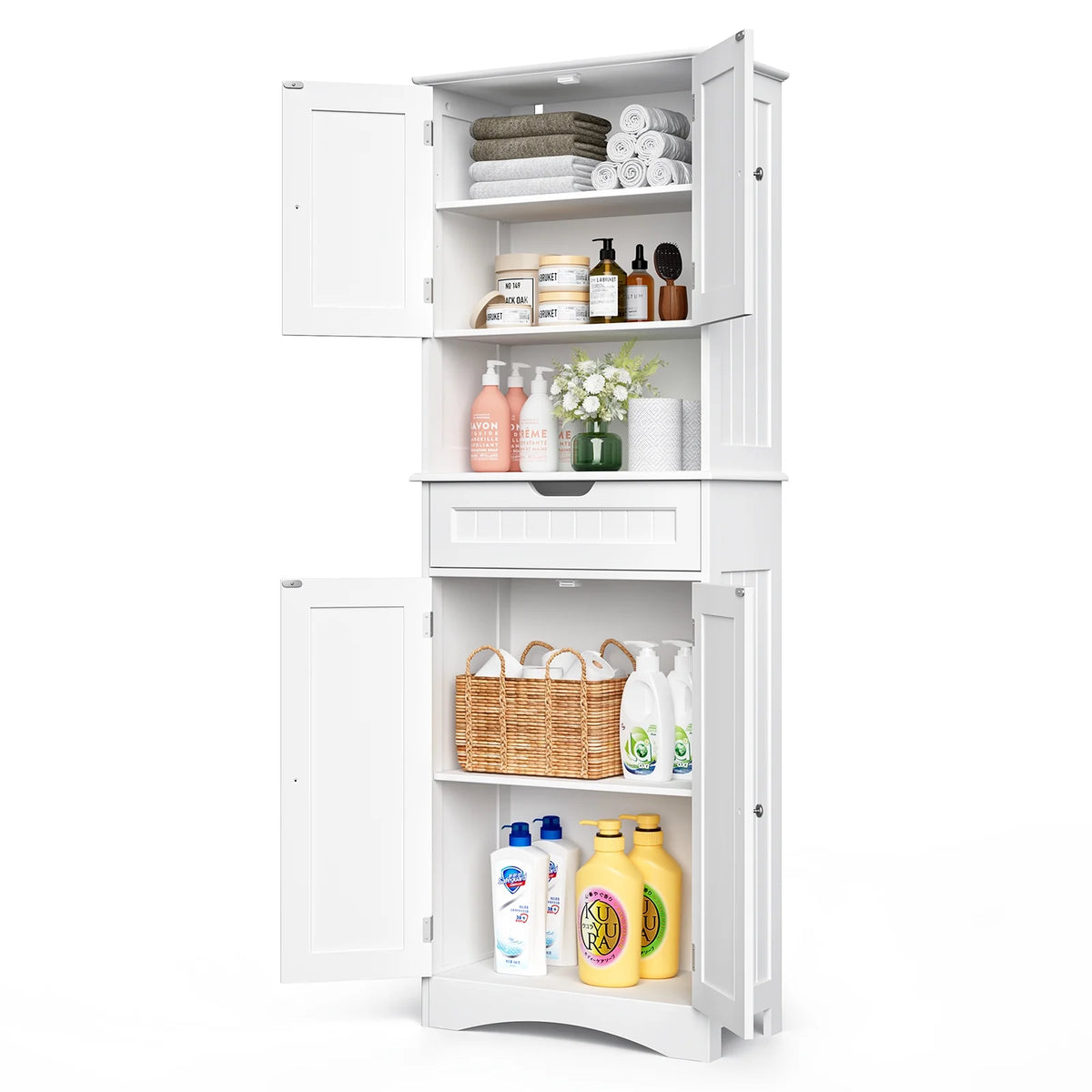 White Kitchen Pantry Storage Cabinet R99615