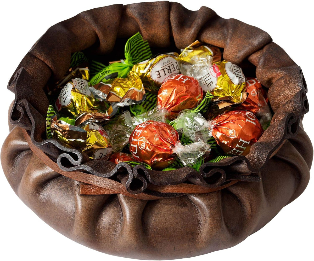 Leather Catchall Tray, Full Grain Vegetable Tanned Leather, Dark Brown K66883