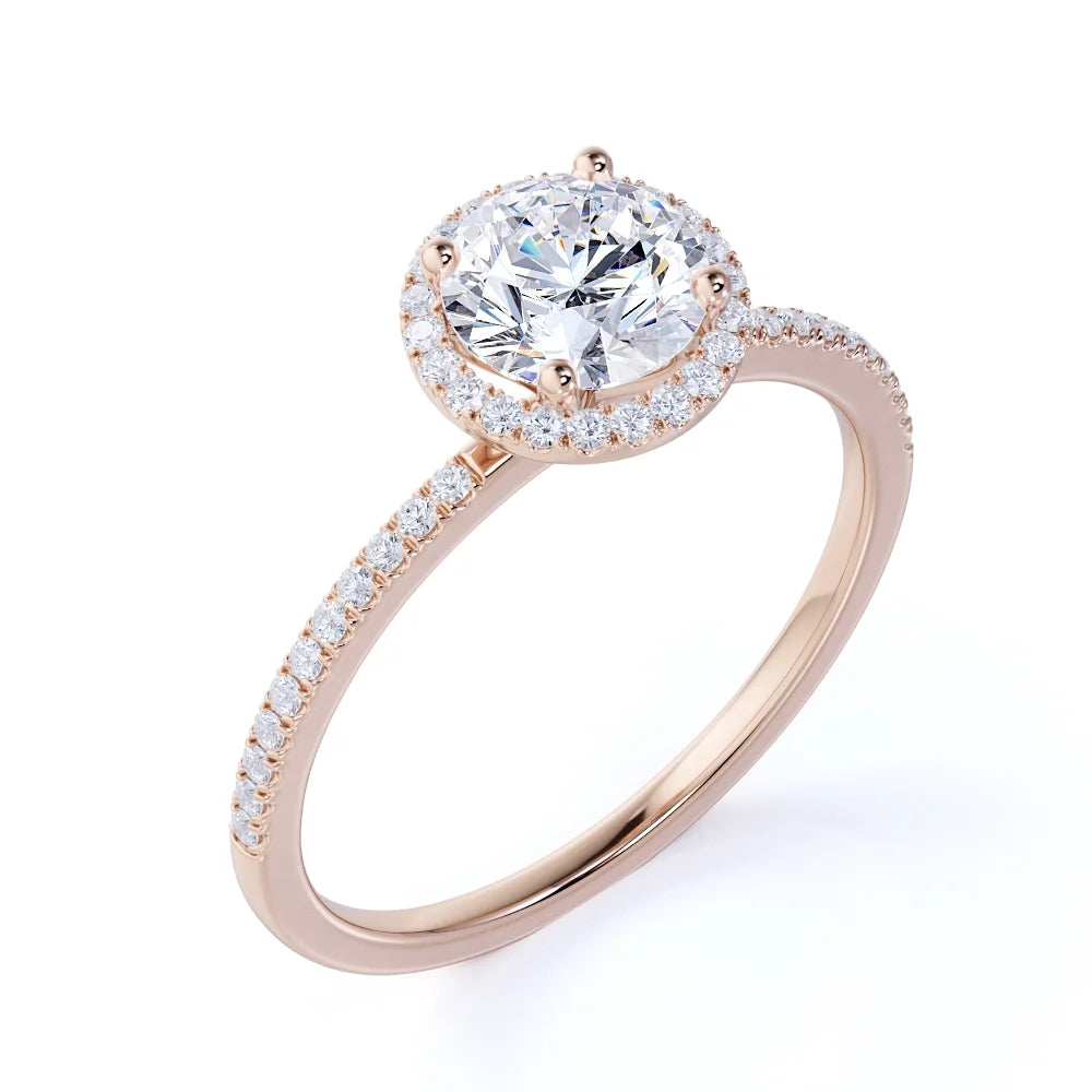 18K Rose Gold Plated Moissanite Engagement Ring U4074
