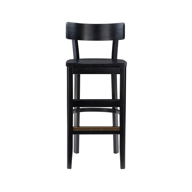 Solid Wood Set of Two Barstools in Black G27599
