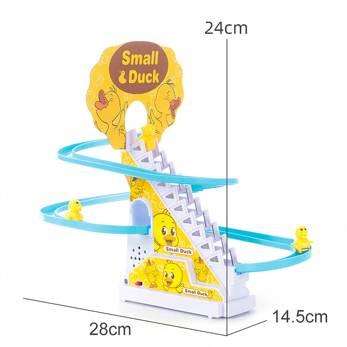 Electric Duck Roller Coaster Toy Climbing Stairs Slide Set F55296