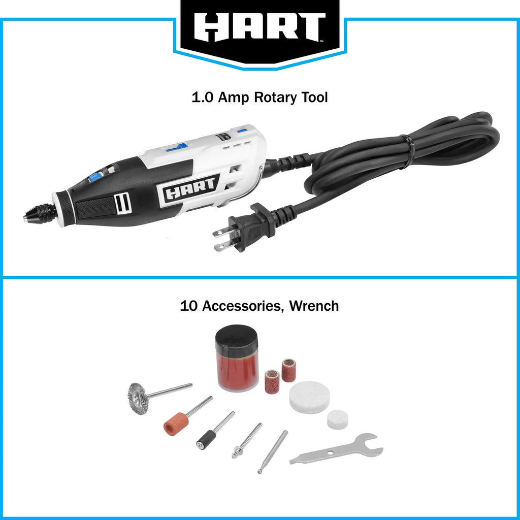 1 Amp 2-Speed Rotary Tool Kit with 10 Accessories S540