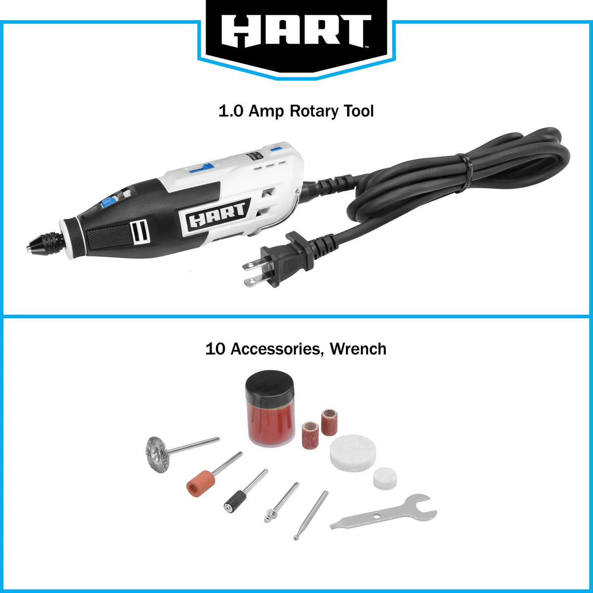 1 Amp 2-Speed Rotary Tool Kit with 10 Accessories S540