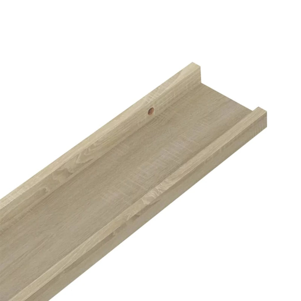 2 Piece MDF Floating Shelves Sonoma Oak 31.5 x 3.5 x 1.2 Inches M261624