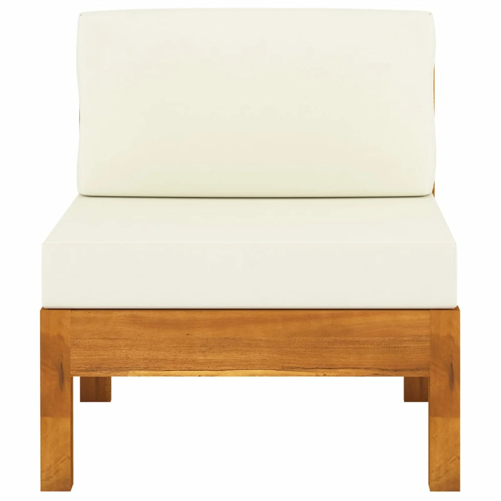 Solid Acacia Wood Sofa with White Cushions T517
