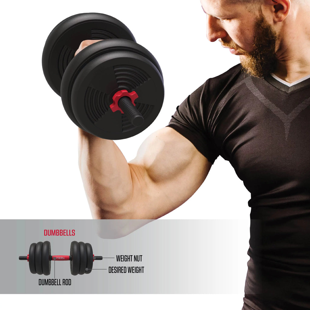 60 lbs. 4-in-1 Adjustable Dumbbell, Barbell, and Kettlebell Weight Set G76914