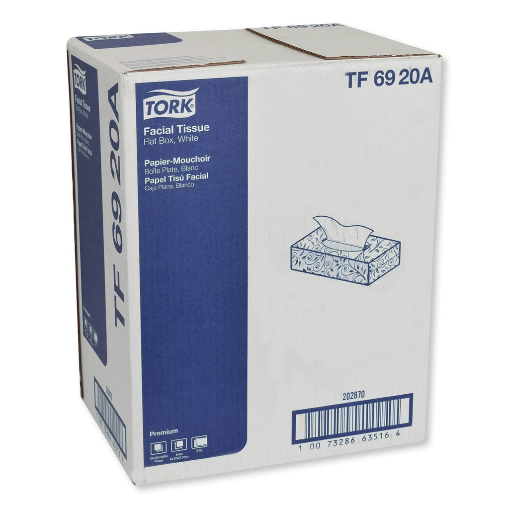 2-Ply White Facial Tissue, 100 Sheets/Box, 30 Boxes/Carton L196