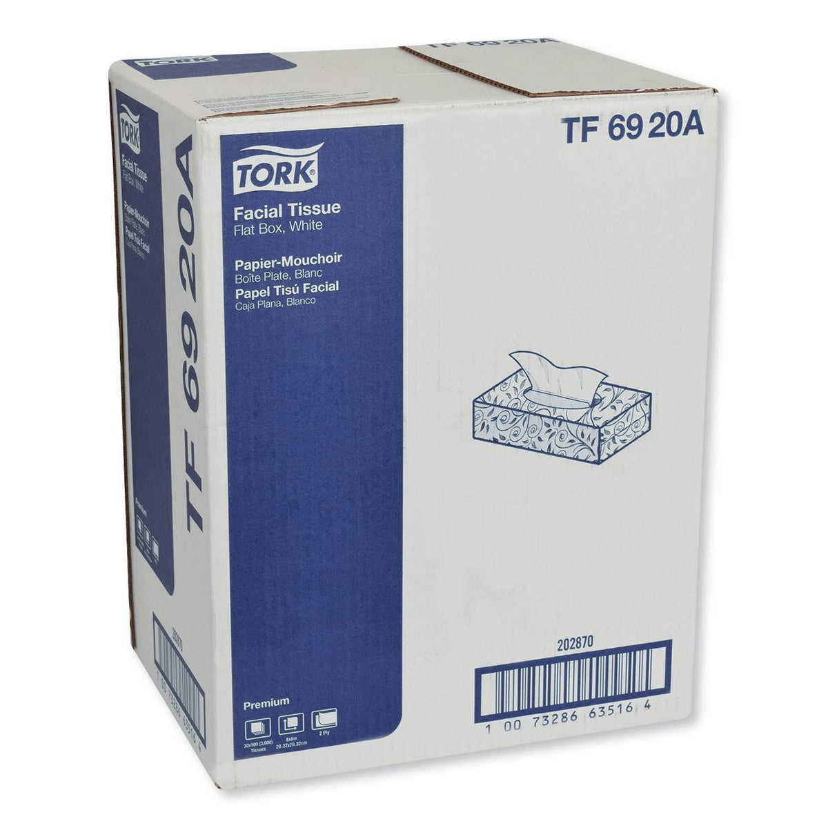 2-Ply White Facial Tissue, 100 Sheets/Box, 30 Boxes/Carton L196