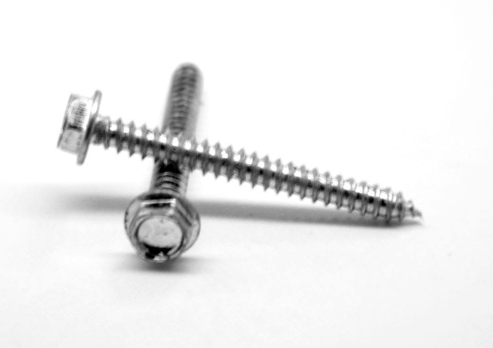 Hex Washer Head Sheet Metal Screw, Stainless Steel 18-8, Pk 1500 B4716