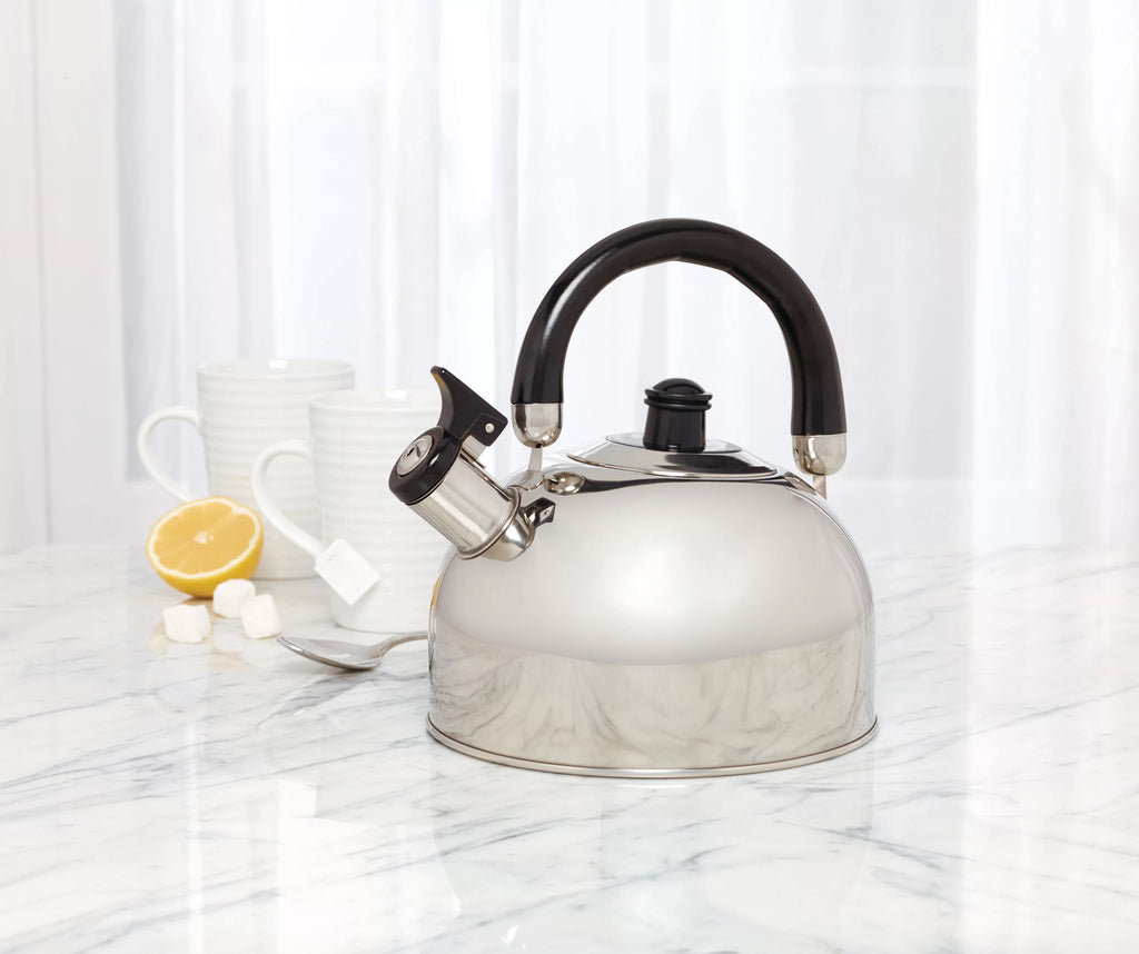 2.3-liter Polished Stainless Steel Whistling Teakettle B441