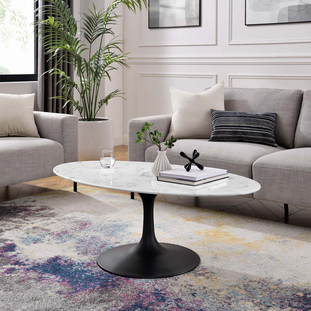 Oval Artificial Marble Coffee Table F77183