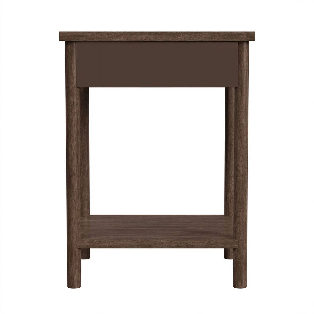 Soft Brown 1 Drawer Wood Nightstand U762828