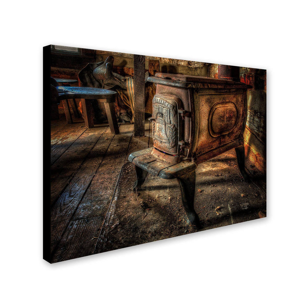 Liberty Wood Stove Canvas Art U62217