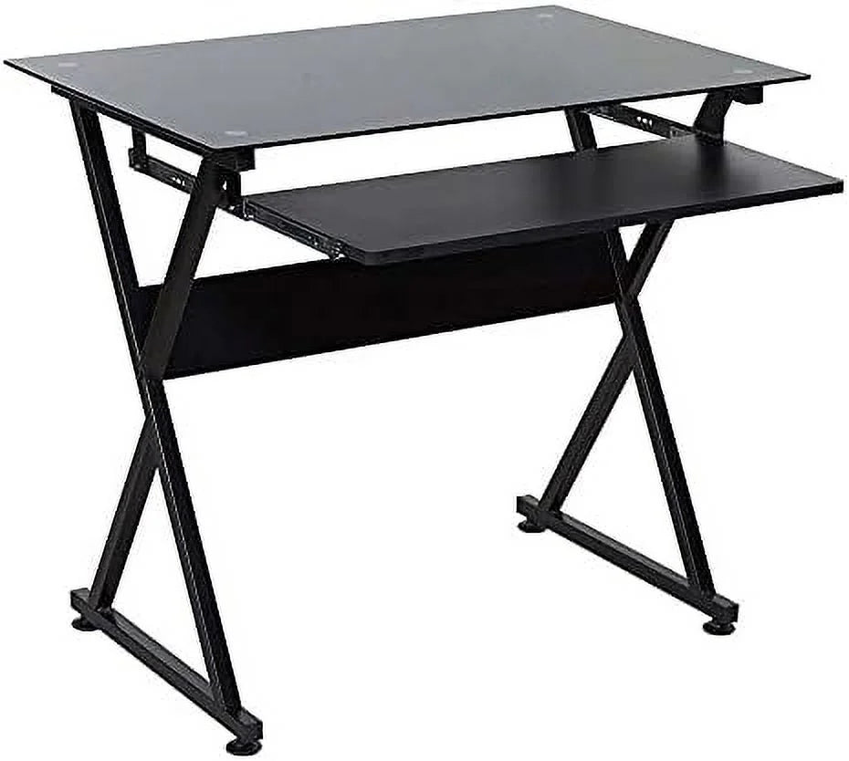 Glass Computer Desk Black W53729