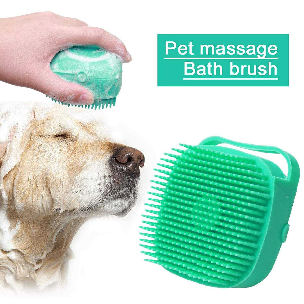 Dog Bath Brush with Shampoo Dispenser T910