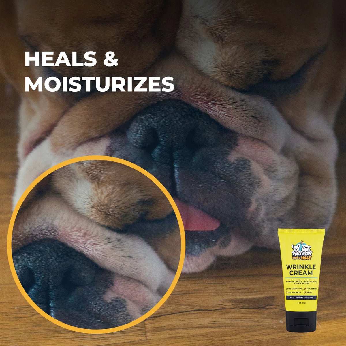 2 Oz Wrinkle Cream and 50 Wrinkle Wipes for Bulldogs P545