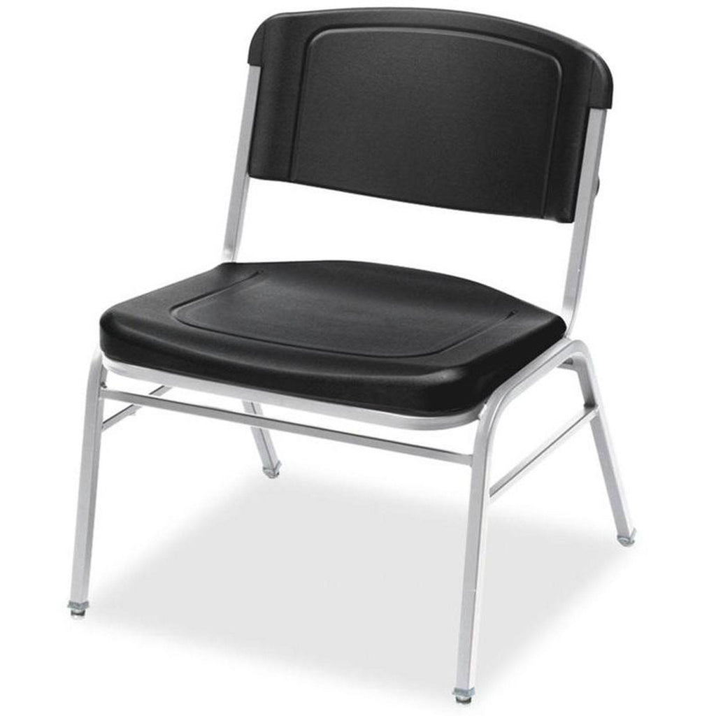 Black/Silver Stack Chair, 4/Carton F497