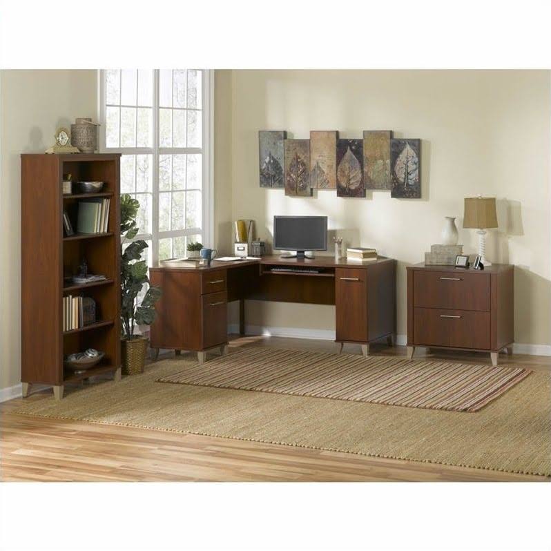 5 Shelf Wood Bookcase in Hansen Cherry V35484