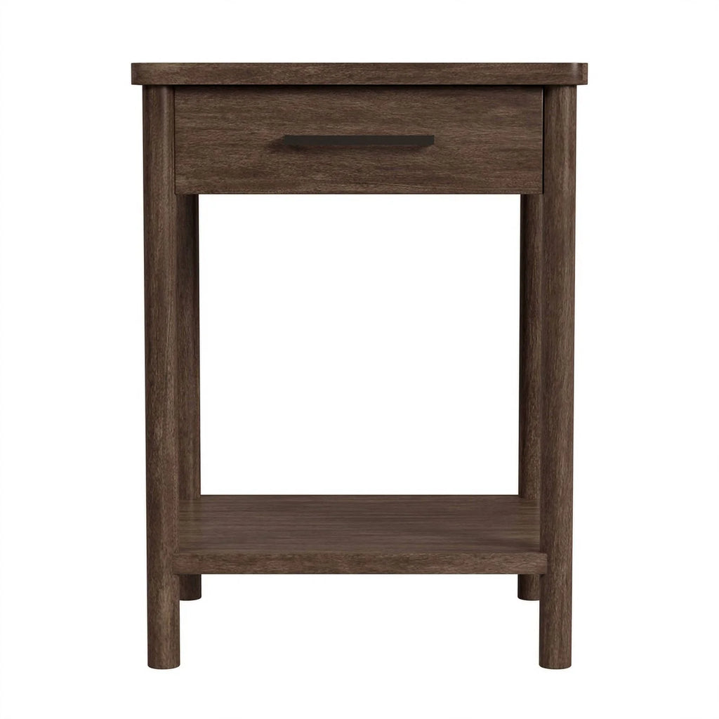Soft Brown 1 Drawer Wood Nightstand U762828