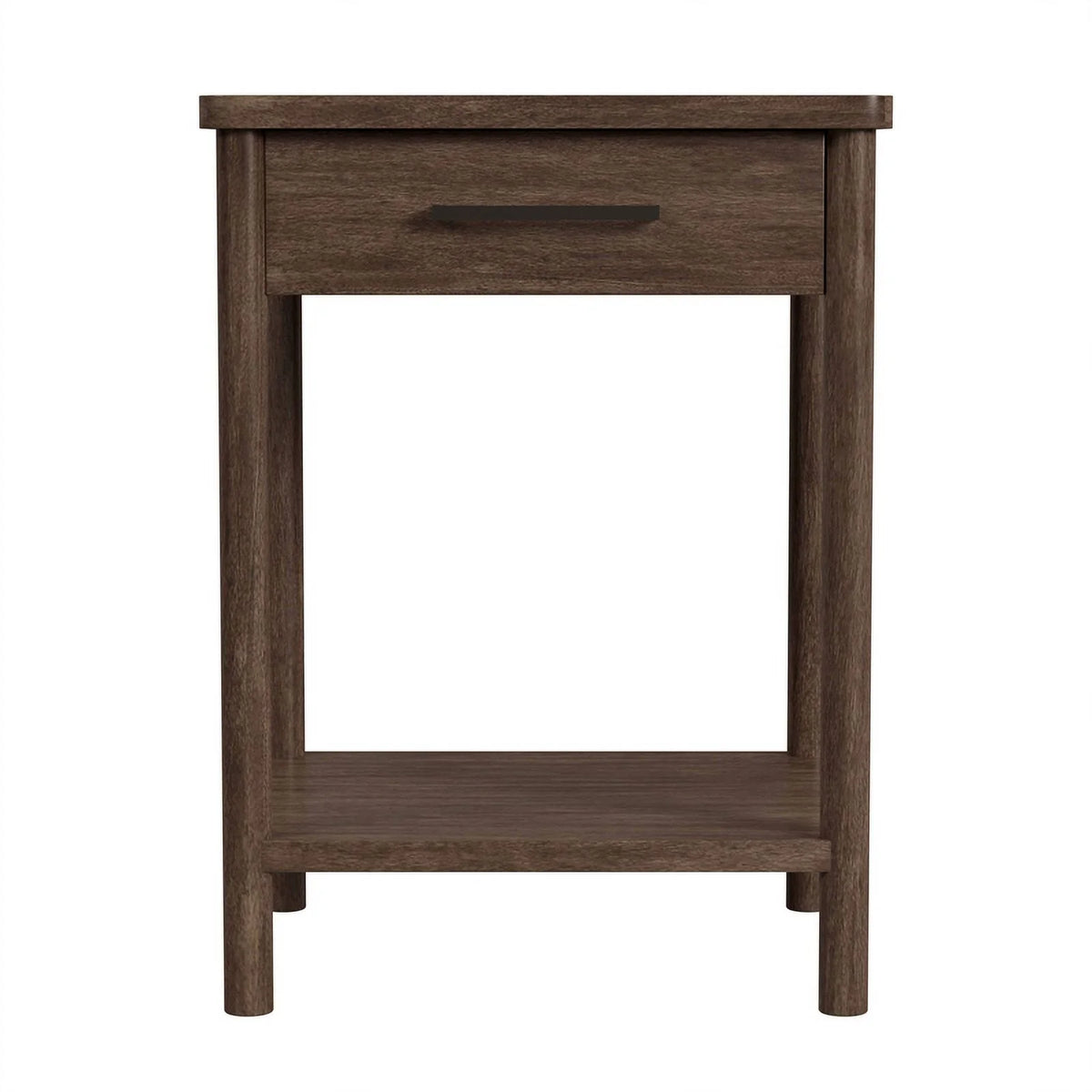 Soft Brown 1 Drawer Wood Nightstand U762828