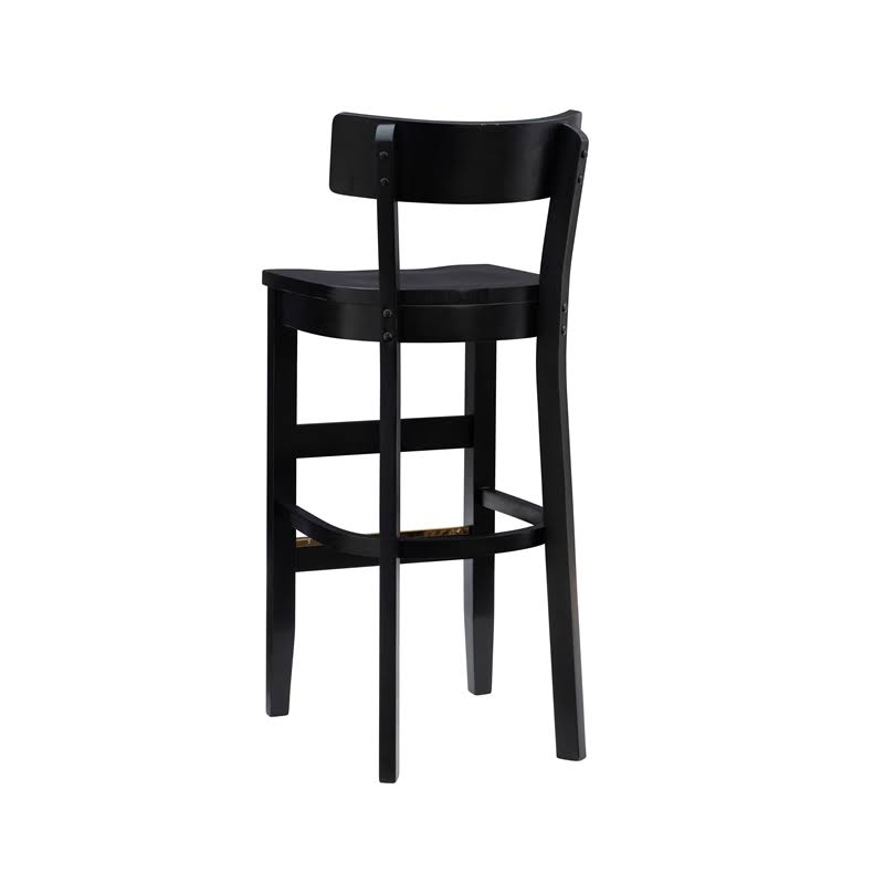 Solid Wood Set of Two Barstools in Black G27599