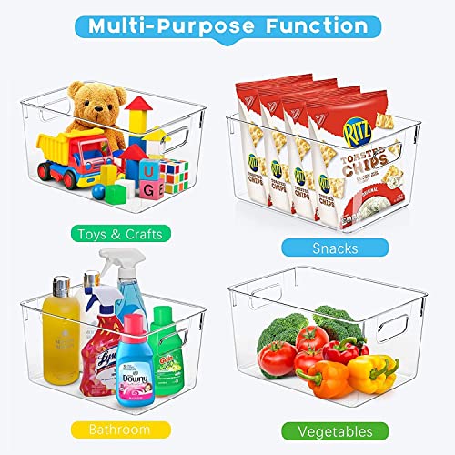 Set of 8 Clear Plastic Stackable Storage Bins B77612