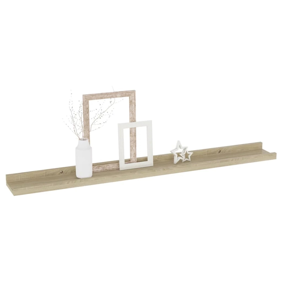 2 Piece MDF Floating Shelves Sonoma Oak 31.5 x 3.5 x 1.2 Inches M261624