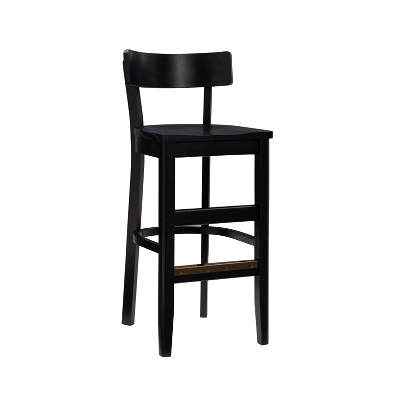 Solid Wood Set of Two Barstools in Black G27599