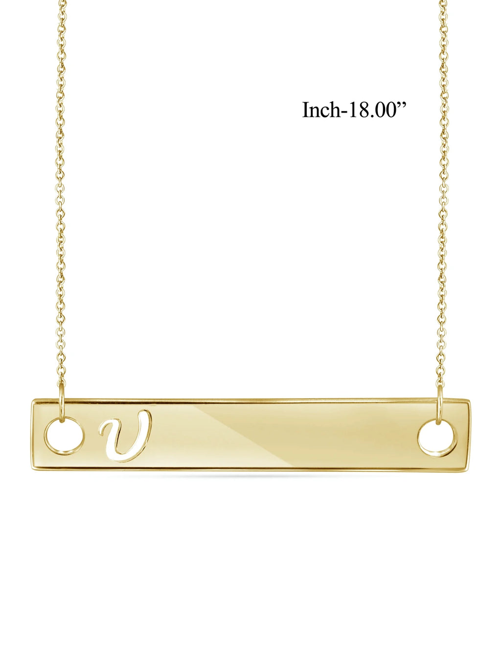 14K Gold Over Silver Bar Necklace W291676
