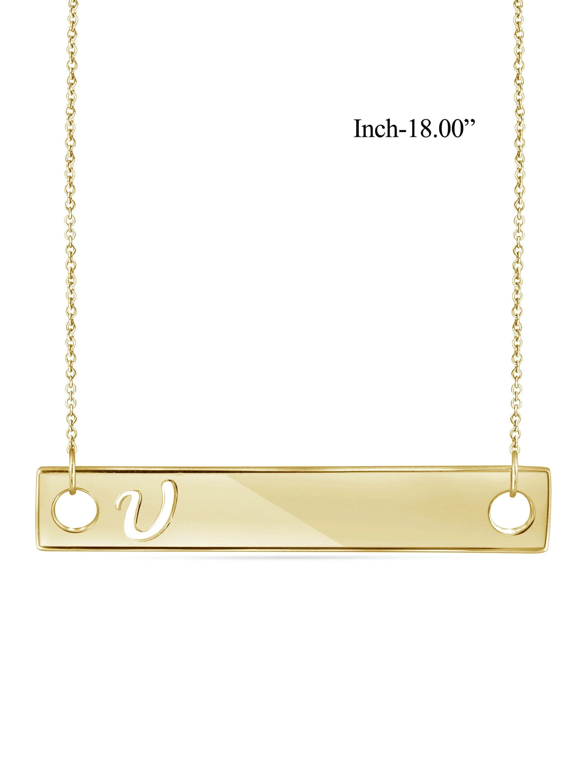 14K Gold Over Silver Bar Necklace W291676