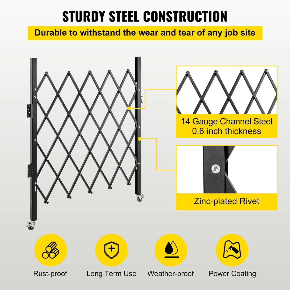 Folding Steel Security Gate with Padlock F457158