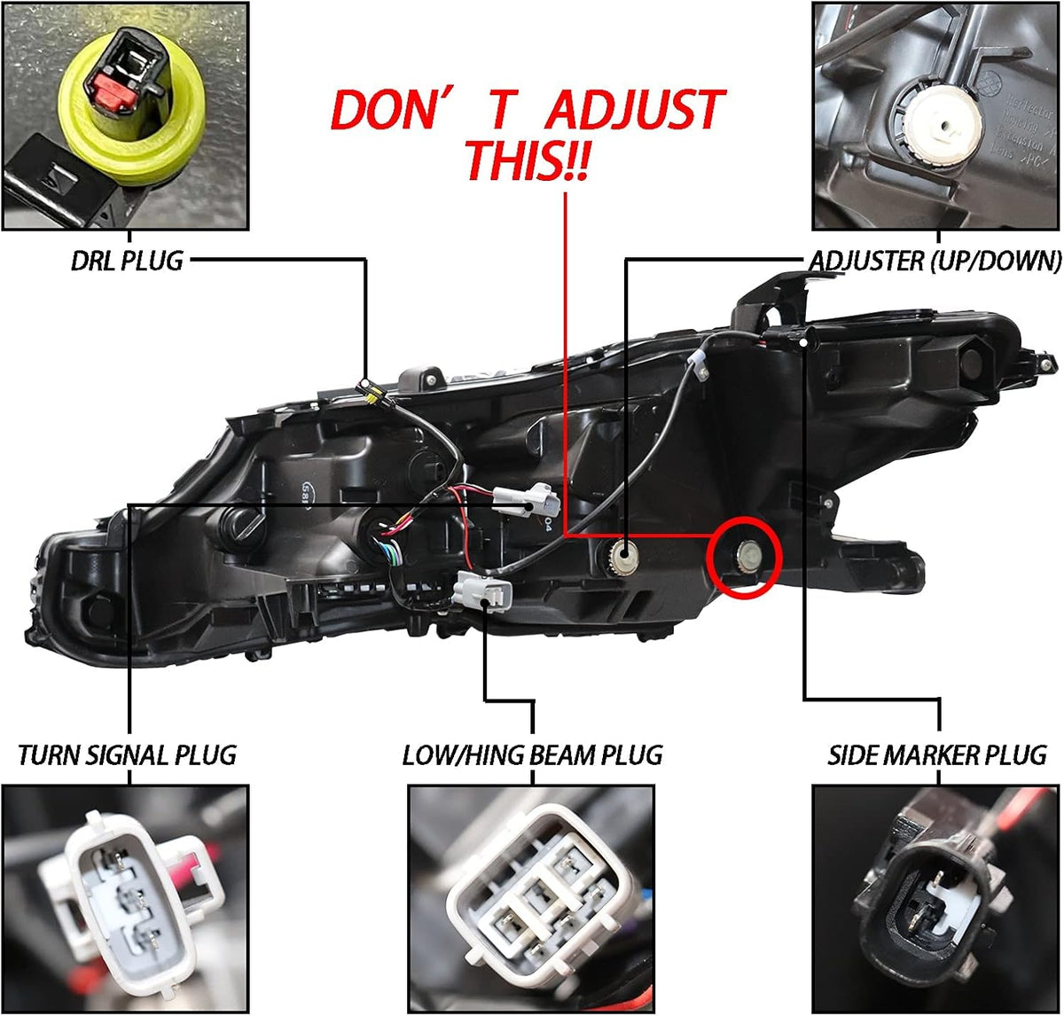 Upgrade Full LED Headlights Assembly with Sequential Turn Signal, Left+Right Pair P1725