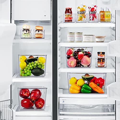 Set of 8 Clear Plastic Stackable Storage Bins B77612