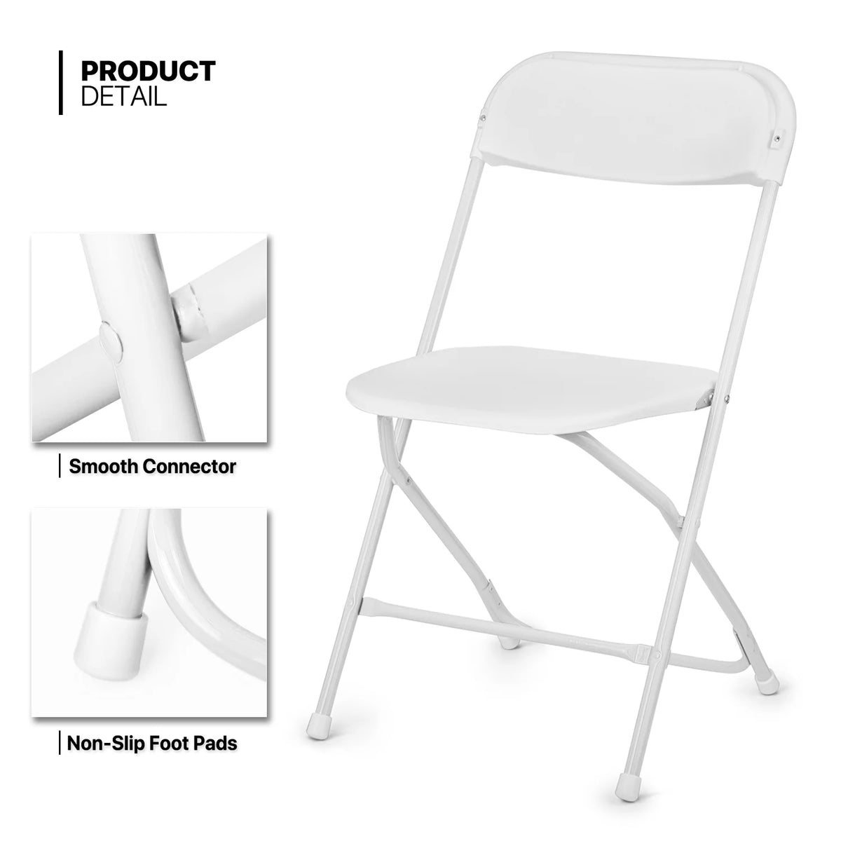 11-Piece White Folding Dining Table and Chairs Set O36719