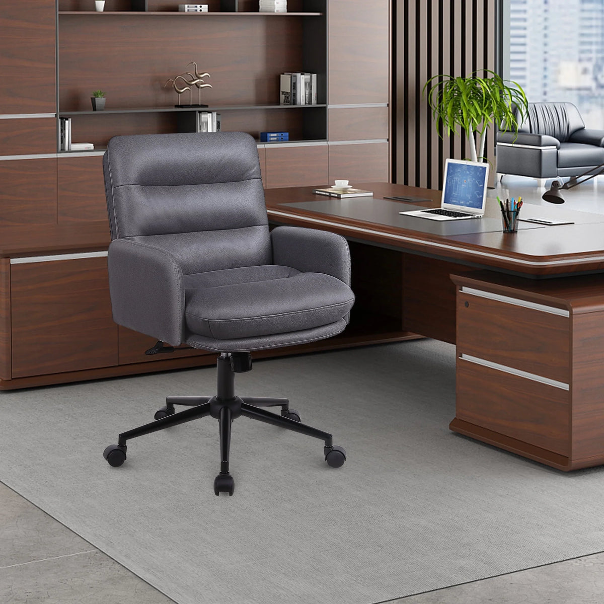 Adjustable Home Office Chair with Wheels L3634
