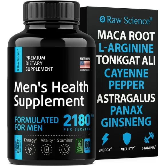Pre Workout Nitric Oxide Supplement with Maca Root, L Arginine, Tongkat Ali, 60 Capsules A503626